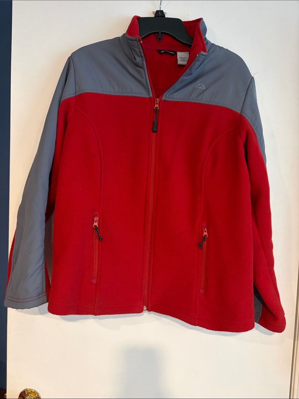 Snozu Red and Gray Kids Fleece Jacket with Full Zip